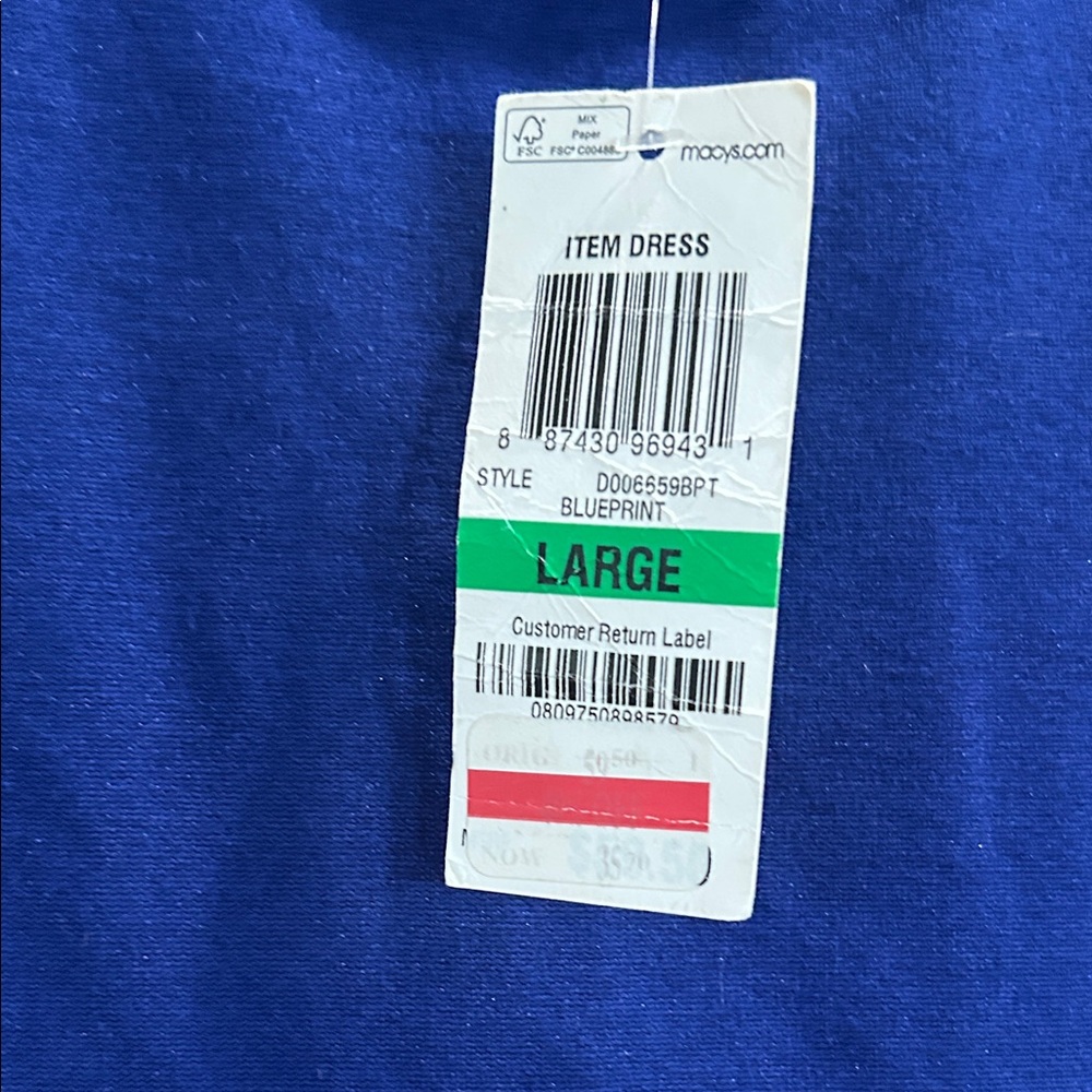Bar III Royal Blue Sleeveless Midi Tank Dress - Picture 3 of 7